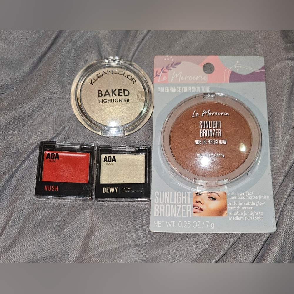 Bronzer, Cream Blush & Highlighter + Baked Highlight